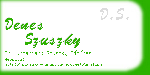 denes szuszky business card